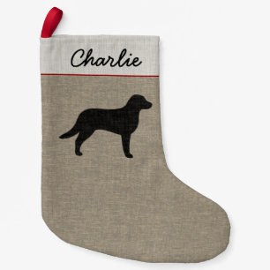 Chesapeake Bay Retriever Silhouette with Text Small Christmas Stocking