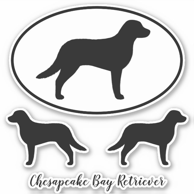 Chesapeake Bay Retriever Silhouettes Sticker Set (Front)