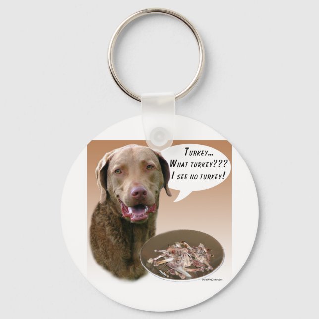 Chesapeake Bay Retriever Turkey Key Ring (Front)