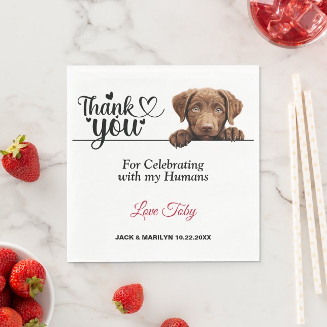 Chesapeake Bay Retriever Wedding Reception Napkin (Insitu)