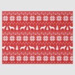 Chesapeake Bay Retrievers Christmas Pattern Red Tissue Paper<br><div class="desc">Festive Red and White Christmas Sweater Style Pattern with Chessie Silhouettes</div>