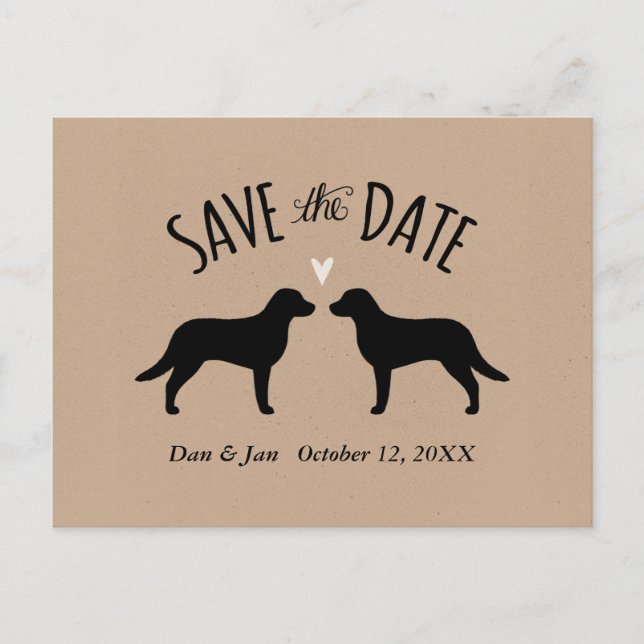Chesapeake Bay Retrievers Wedding Save the Date Announcement Postcard (Front)