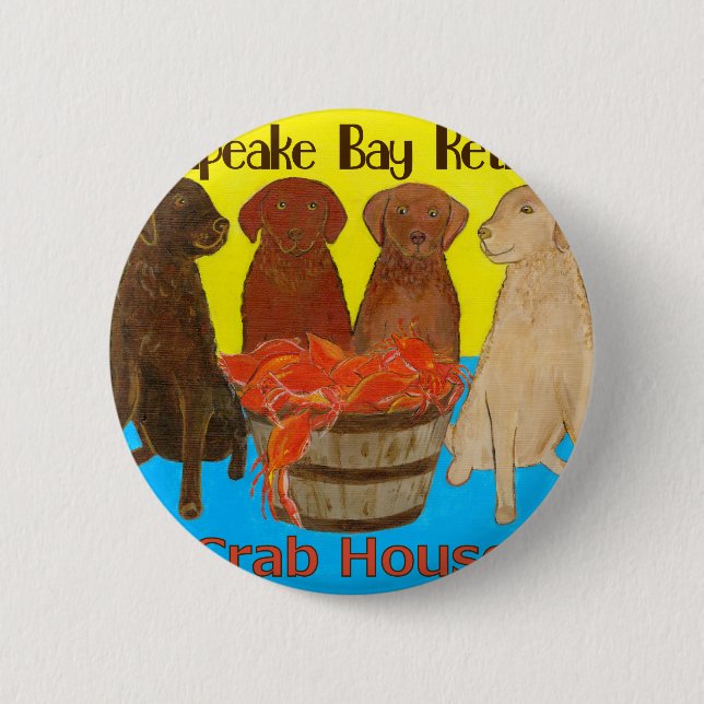 Chesapeake Bay Retriver Crabhouse 6 Cm Round Badge (Front)