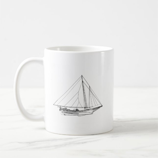Chesapeake Bay Skipjack Sailboat Coffee Mug (Left)