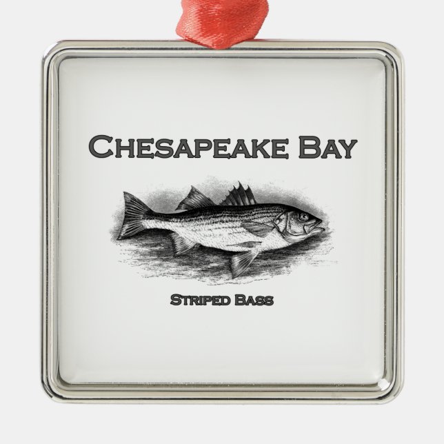 Chesapeake Bay Striped Bass Metal Tree Decoration (Front)