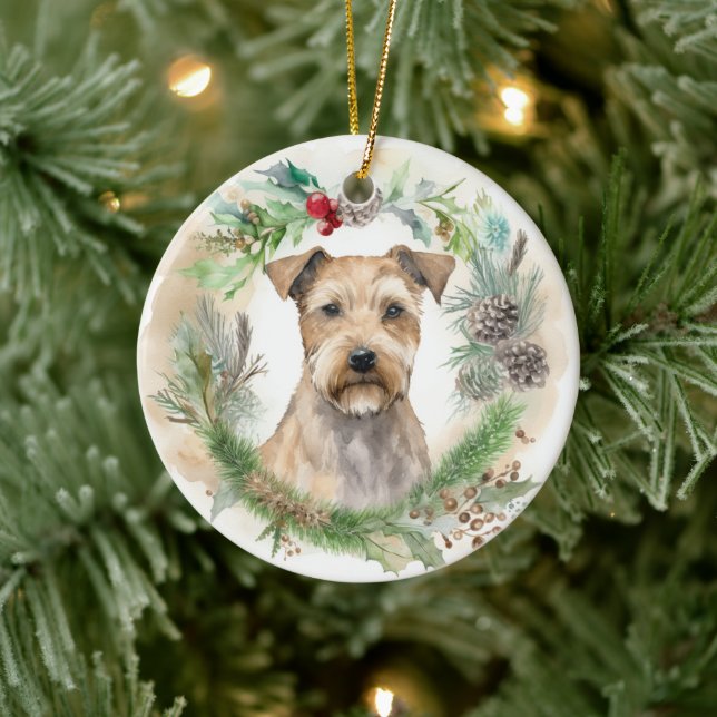 Chesapeake Bay Terrier Christmas Wreath Festive Ceramic Tree Decoration (Tree)