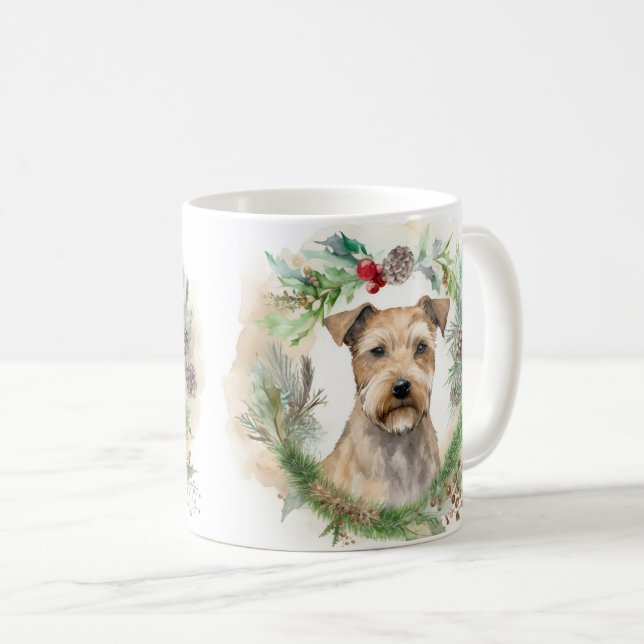 Chesapeake Bay Terrier Christmas Wreath Festive Coffee Mug (Front Right)