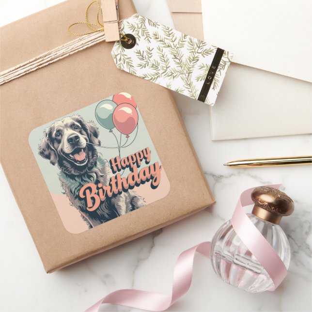 Chesapeake Bay Terrier Dog Colourful  Square Sticker (Gifting)