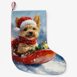 Chesapeake Bay Terrier Dog in Sledge Christmas Small Christmas Stocking