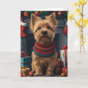 Chesapeake Bay Terrier Dog With Christmas Gifts  Card