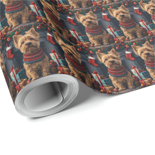 Chesapeake Bay Terrier Dog With Christmas Gifts  Wrapping Paper (Roll Corner)