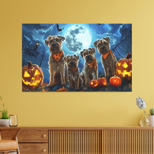 Chesapeake Bay Terrier Halloween Spooky Canvas Print