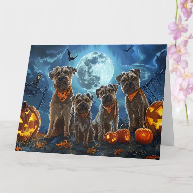 Chesapeake Bay Terrier Halloween Spooky Card (Orchid)