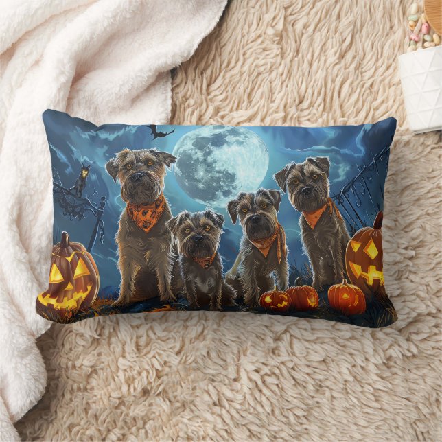 Chesapeake Bay Terrier Halloween Spooky Lumbar Cushion (Blanket)