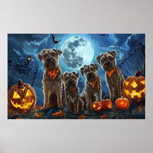 Chesapeake Bay Terrier Halloween Spooky Poster (Front)