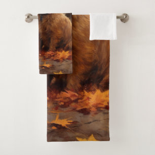 Chesapeake Bay Terrier in Autumn Leave Bath Towel Set