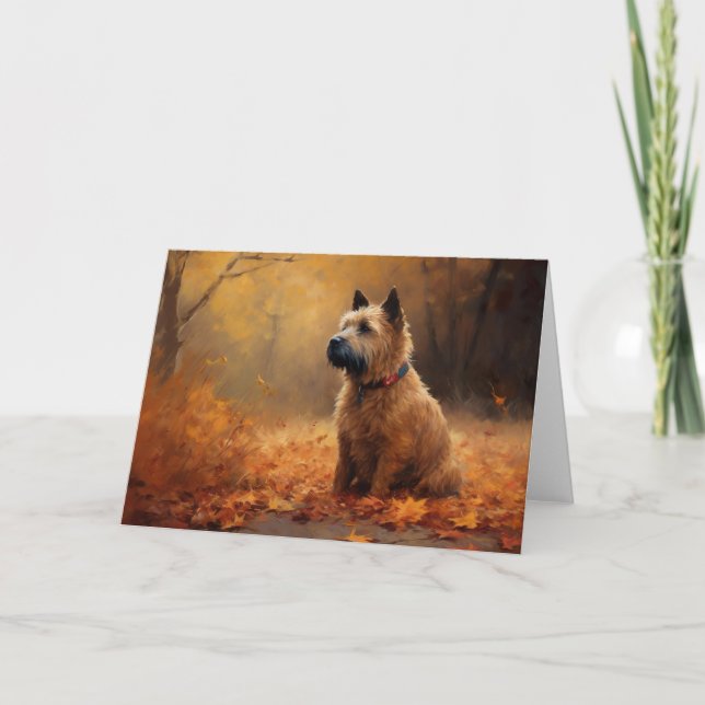 Chesapeake Bay Terrier in Autumn Leave             Card (Front)