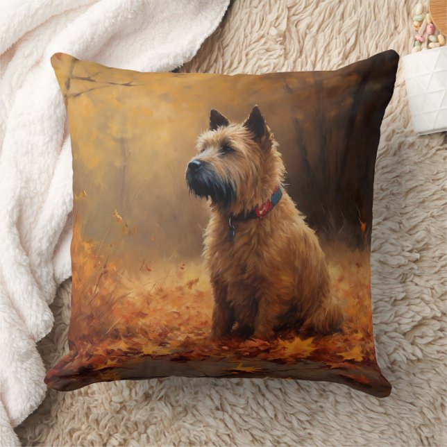 Chesapeake Bay Terrier in Autumn Leave             Cushion (Blanket)