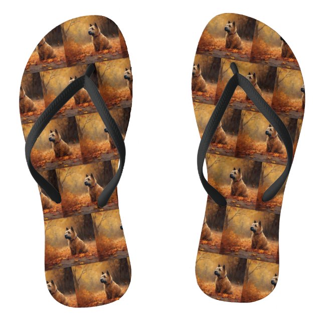 Chesapeake Bay Terrier in Autumn Leave             Flip Flops (Footbed)