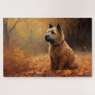 Chesapeake Bay Terrier in Autumn Leave Jigsaw Puzzle