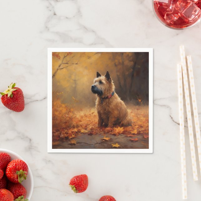 Chesapeake Bay Terrier in Autumn Leave             Napkin (Insitu)