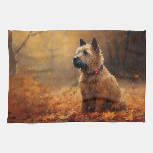 Chesapeake Bay Terrier in Autumn Leave             Tea Towel (Horizontal)