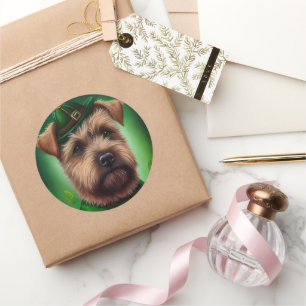 Chesapeake Bay Terrier in St. Patrick's Day Dress Classic Round Sticker