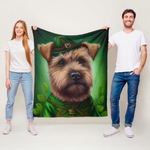 Chesapeake Bay Terrier in St. Patrick's Day Dress Fleece Blanket