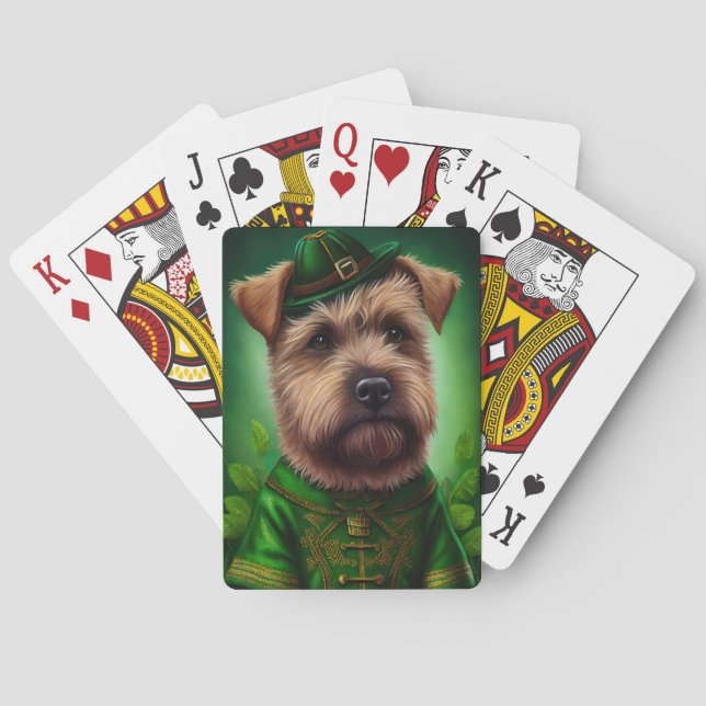 Chesapeake Bay Terrier in St. Patrick's Day Dress Playing Cards (Back)