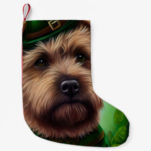 Chesapeake Bay Terrier in St. Patrick's Day Dress Small Christmas Stocking