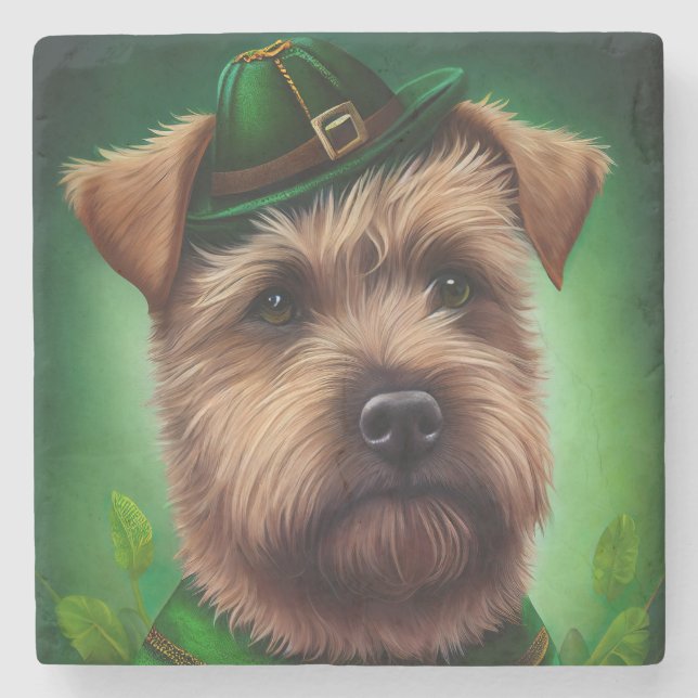 Chesapeake Bay Terrier in St. Patrick's Day Dress Stone Coaster (Front)