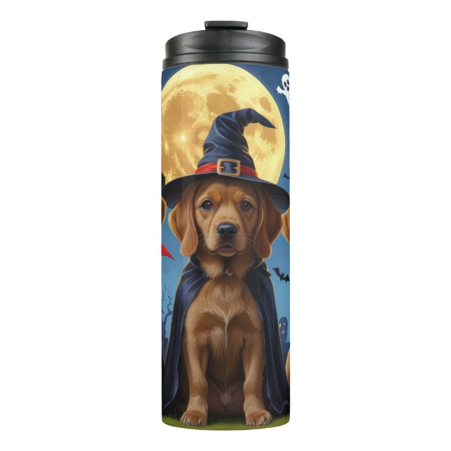 Chesapeake Bay Terrier Pumpkin Halloween Funny Thermal Tumbler (Front)