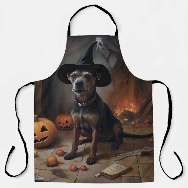 Chesapeake Bay Terrier Pumpkins Halloween Scary  Apron (Front)