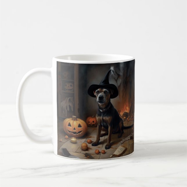 Chesapeake Bay Terrier Pumpkins Halloween Scary  Coffee Mug (Left)