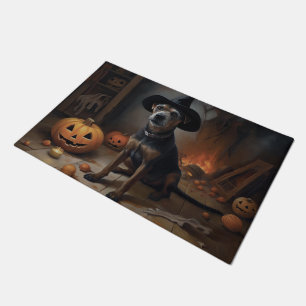 Chesapeake Bay Terrier Pumpkins Halloween Scary Doormat