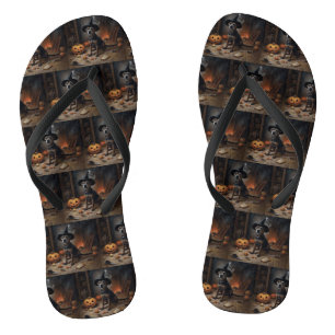 Chesapeake Bay Terrier Pumpkins Halloween Scary  Flip Flops