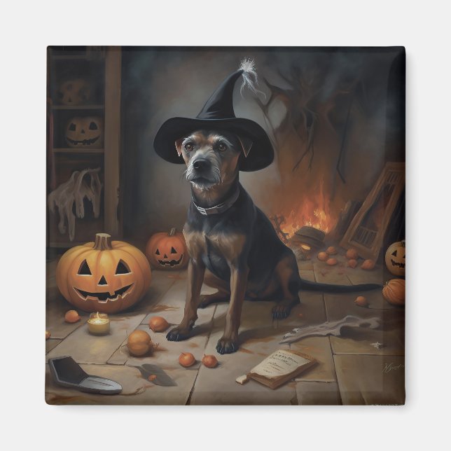 Chesapeake Bay Terrier Pumpkins Halloween Scary  Magnet (Front)