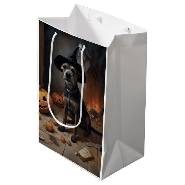 Chesapeake Bay Terrier Pumpkins Halloween Scary  Medium Gift Bag (Front Angled)