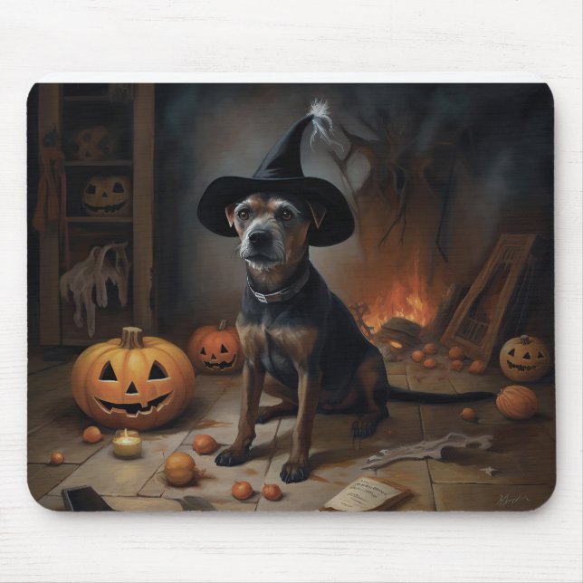 Chesapeake Bay Terrier Pumpkins Halloween Scary  Mouse Mat (Front)
