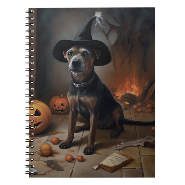 Chesapeake Bay Terrier Pumpkins Halloween Scary  Notebook (Front)
