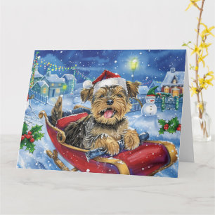 Chesapeake Bay Terrier Sleigh Snow Christmas Card