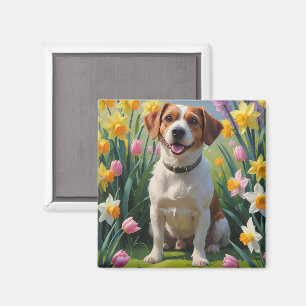 Chesapeake Bay Terrier Spring Flowers Painting Magnet