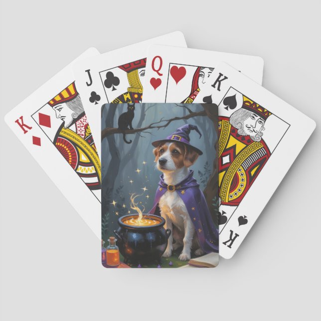 Chesapeake Bay Terrier Whimsical Halloween  Playing Cards (Back)