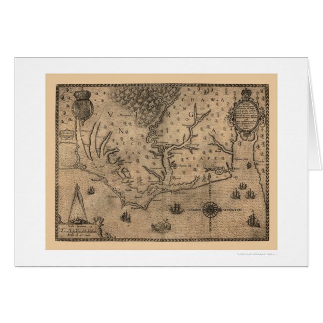 Chesapeake Bay Virginia Map 1590 (Front Horizontal)