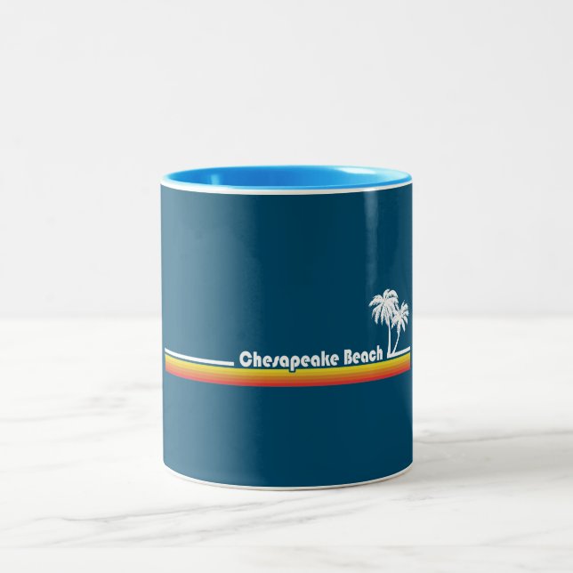 Chesapeake Beach Maryland Two-Tone Coffee Mug (Center)