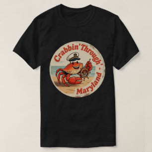 Chesapeake Charm_ Maryland Crab Captain Vintage  T-Shirt