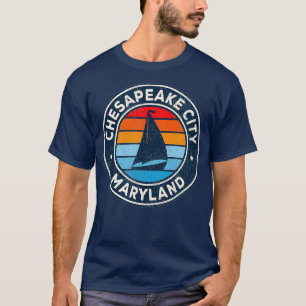 Chesapeake City Maryland Md Vintage Sailboat Retro T-Shirt