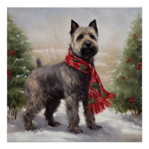 Chesapeake Dog in Snow Christmas Poster