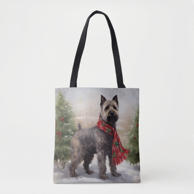 Chesapeake Dog in Snow Christmas Tote Bag (Front)