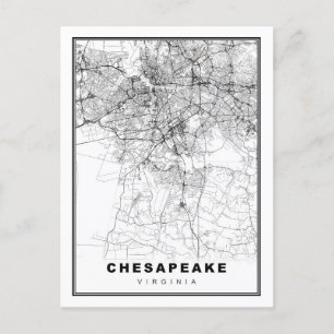 Chesapeake Map Holiday Postcard